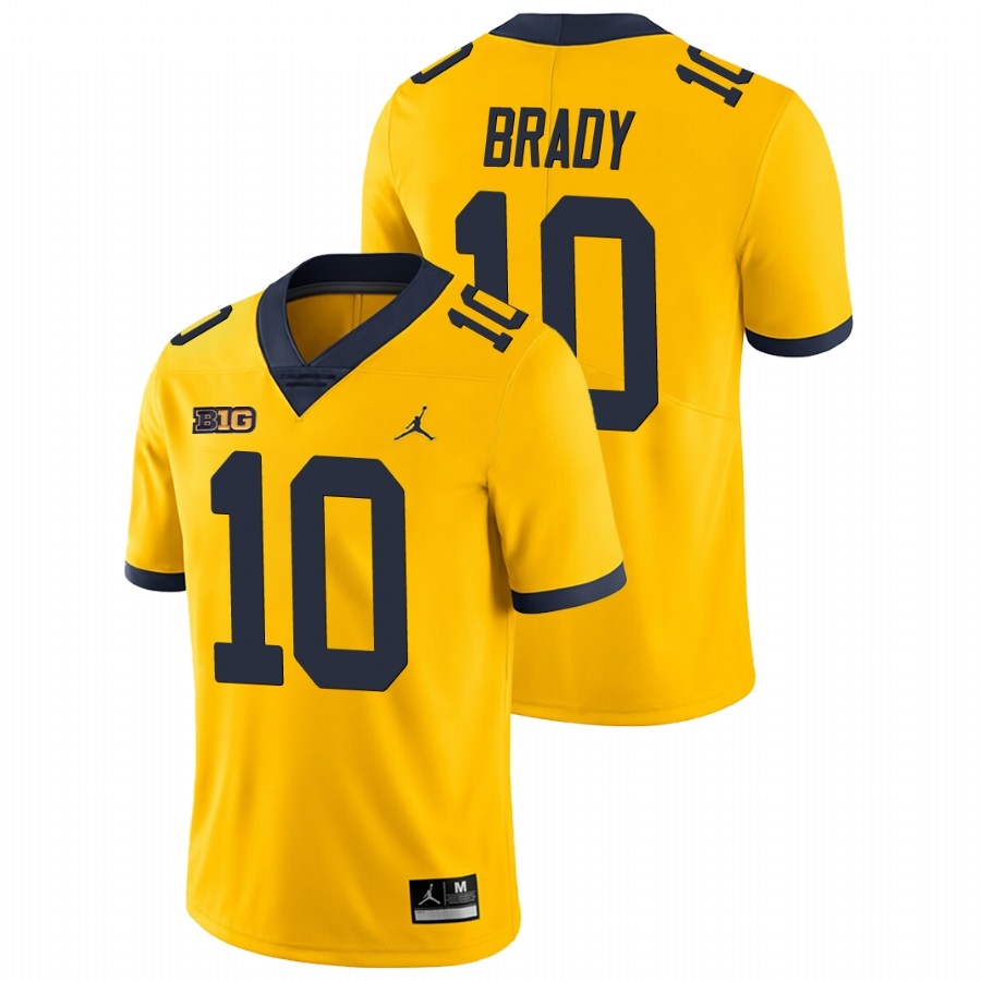 Michigan Wolverines Men's NCAA Tom Brady #10 Yellow Game College Football Jersey GCS0349VD